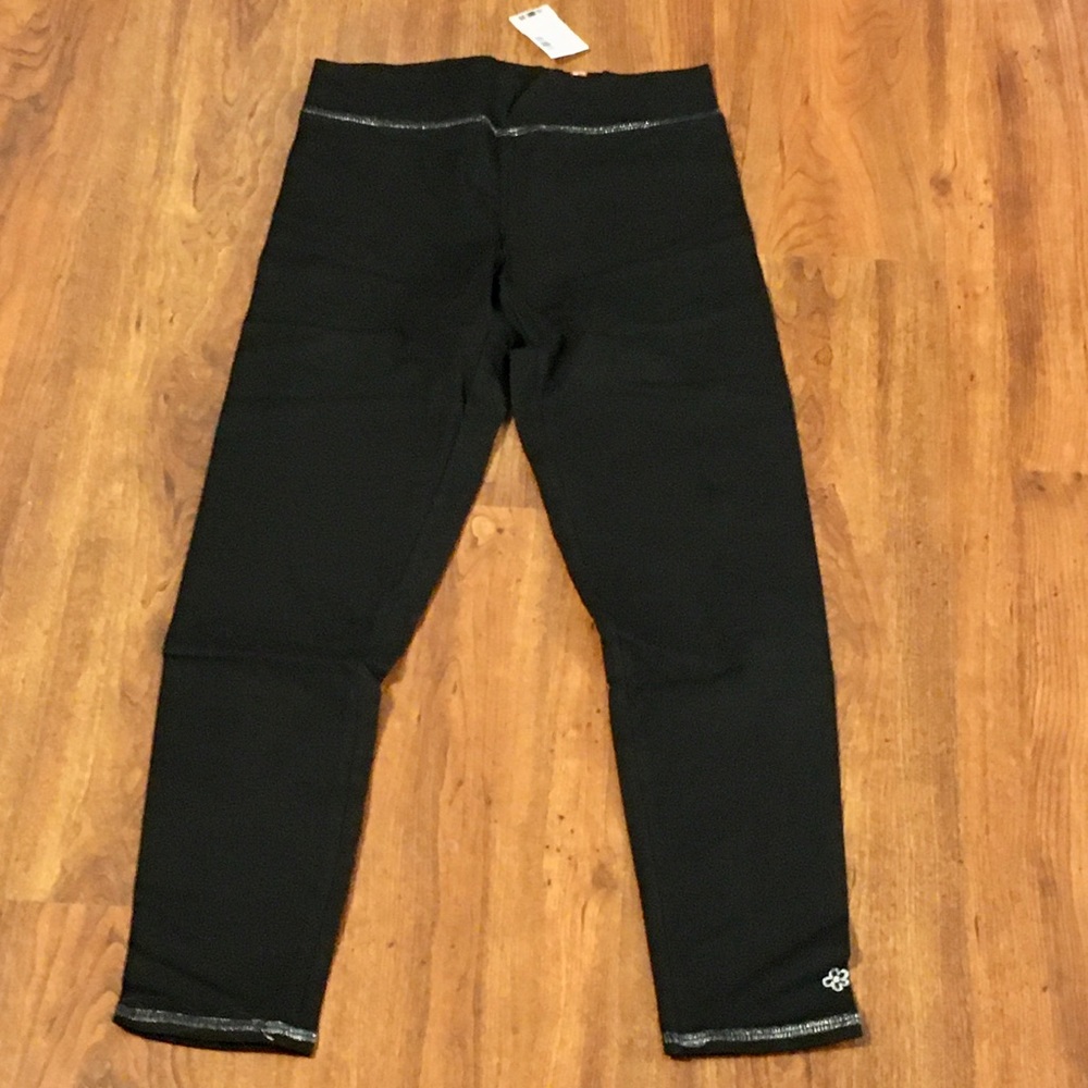 2/$15 NEW Limited Too Black Leggings Silver Stitching 16